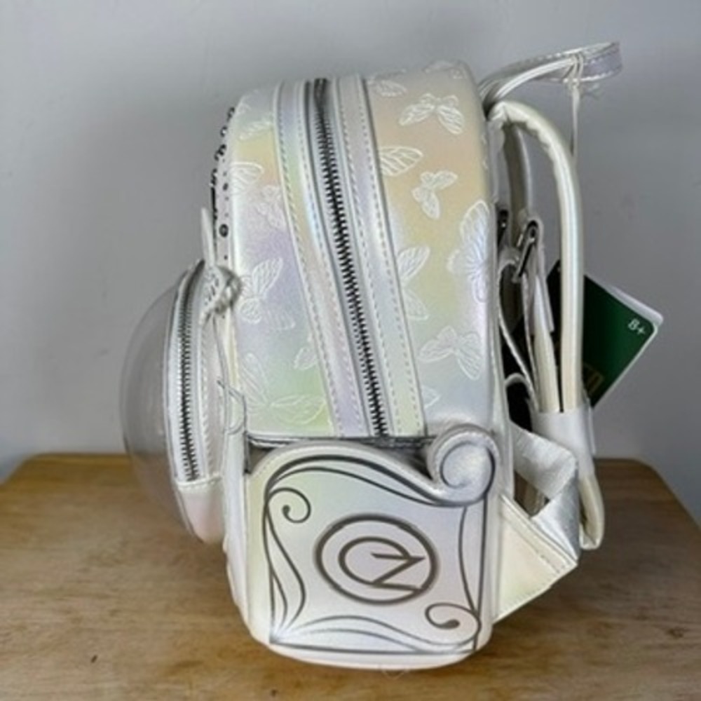 Loungefly Wicked for Good Glinda Bubble Mini Backpack White Iridescent Butterfly - Picture 5 of 13